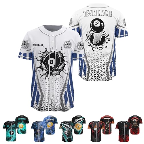 Camiseta de béisbol personalizada estilo fanático de billar con diseño 3D de sóftbol miniatura 1