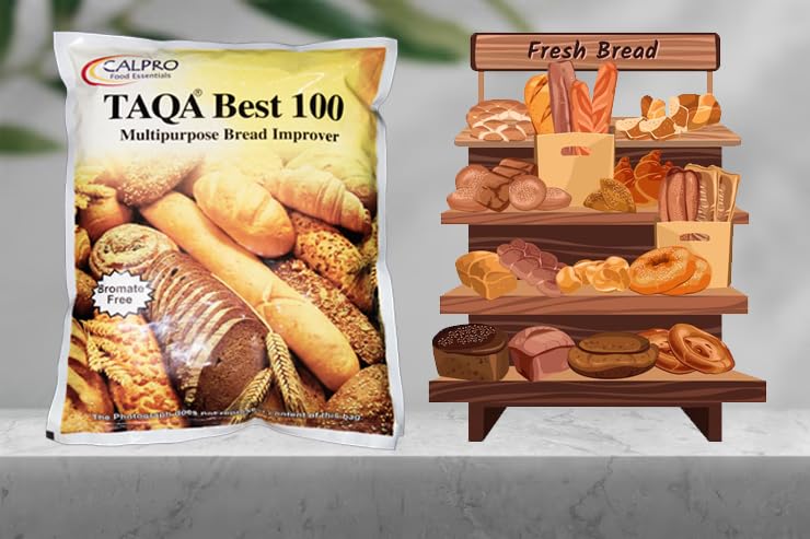 Image of Calpro's Taqa Best 100 - 1KG | Multipurpose Bread Improver | Enhances Dough, Crust & Freshness |100% Vegetarian