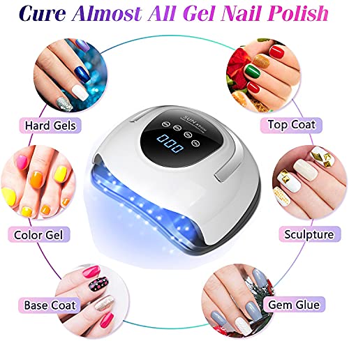 Uv Led Lamp For Gel Polish 220W Fast Nail Polish Professional Dryer Nail Curing Light 57 Lamp Beads Auto Sensor For Fingernail & Toenail #TOP7