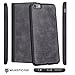 Majesticase iPhone 6 Plus, iPhone 6s Plus Premium PU Leather Wallet Case + Detachable Removable Magnetic TPU Shell Cover & Elastic Band [Book Style] Protective Card Holder [v2] - Charcoal Black