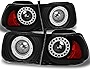 AKKON - For Honda Civic 2Dr Coupe Black LED Style Tail Lights Tail Lamps Repalcement Pair Left + Right Pair Set