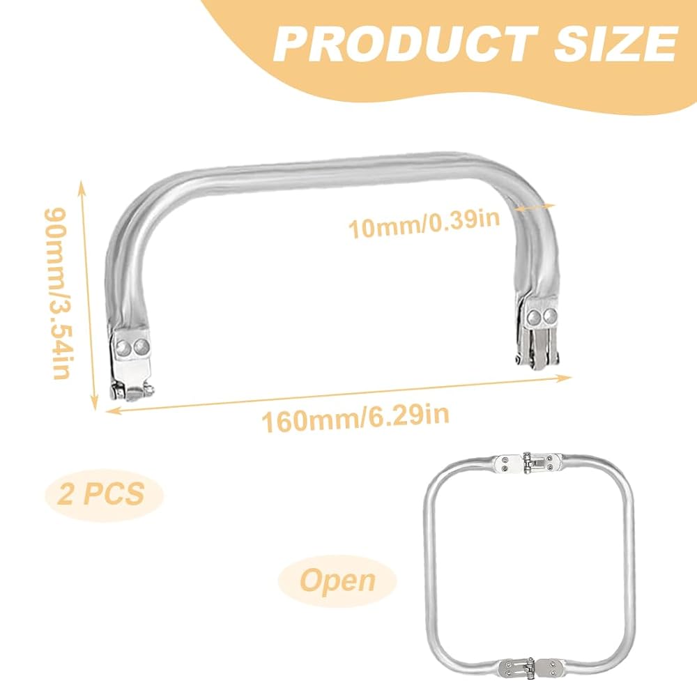 2 Chiusure Per Borsa A Forma Di U - Frame In Alluminio Per Progetti Fai Da Te, 200x90 Mm - Foto 4