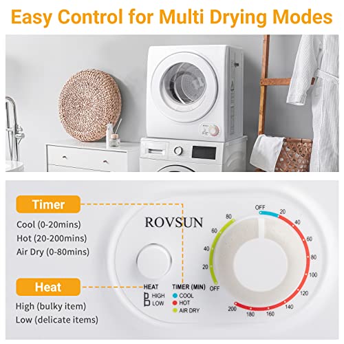 image for ROVSUN 110V Portable Clothes Dryer, High End Laundry Front Load Tumble