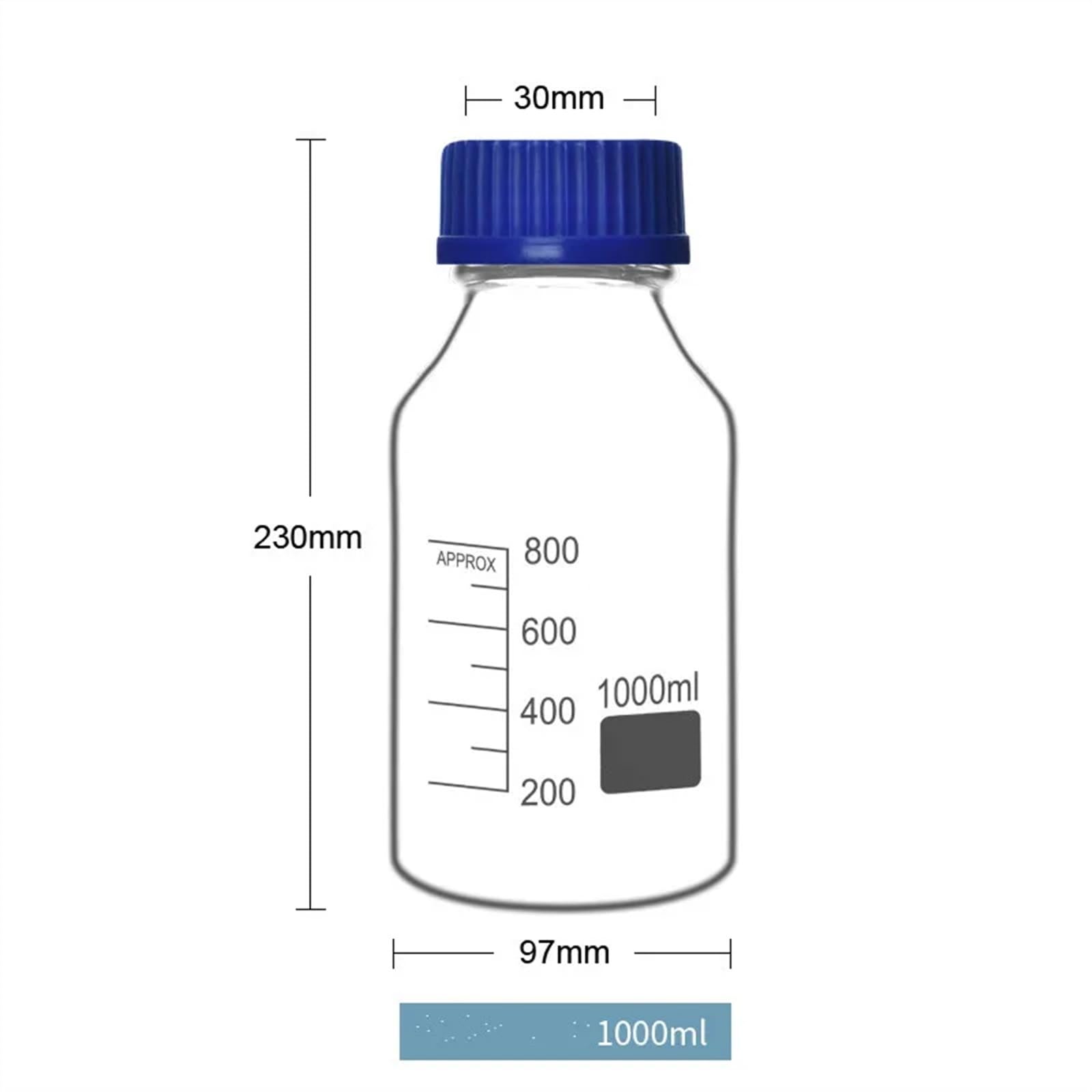 Szklana butelka na odczynniki, Butelka z odczynnikiem laboratoryjnym, miarkowana, zamknięta, 50 ml-500 ml(500ml-2pcs)