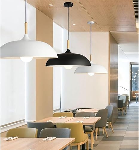 Miniatura 3 de Iluminación colgante de madera de metal simple y colorida, lámpara colgante rústica de aluminio estilo industrial, moderna lámpara colgante