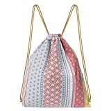 Lily queen Drawstring Backpack Sports Gym Bag Swim Bag With Zipper Pocket