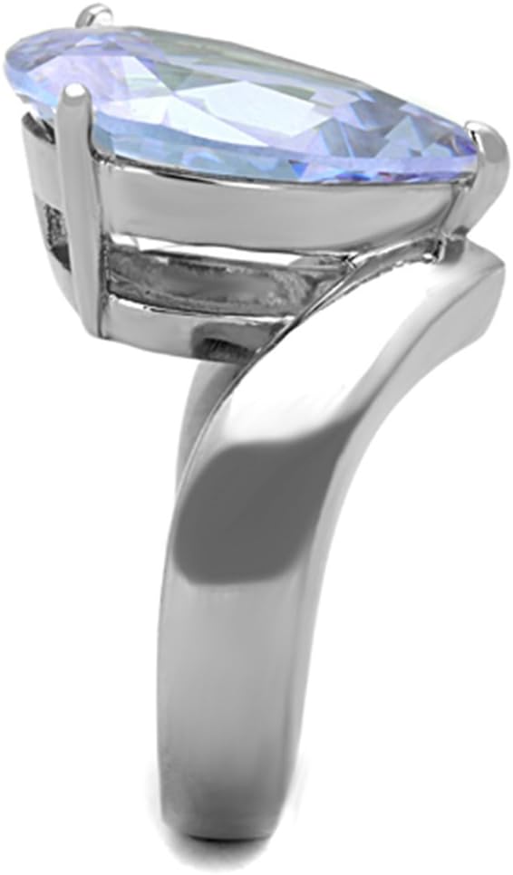 Offset Light Amethyst Pear Engagement Ring