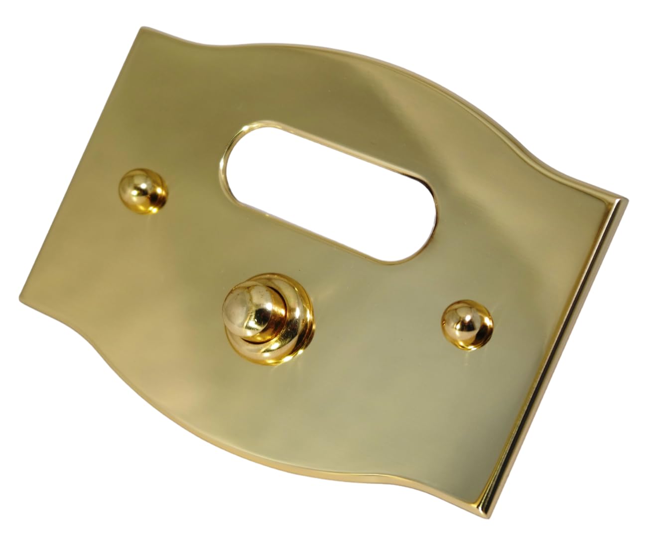 Neroni Mameli Campanello in Ottone Lucido per Esterno abitazione - Porta Ingresso Casa, con Pulsante Elettrico - Modello Costantino - Made in Italy