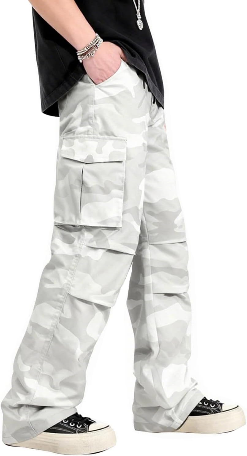 GINGTTO Baggy Cargo Pants Men Camo Wide Leg Fashion Y2K Loose Fit Streetwear Drawstring Stretch - Image 7