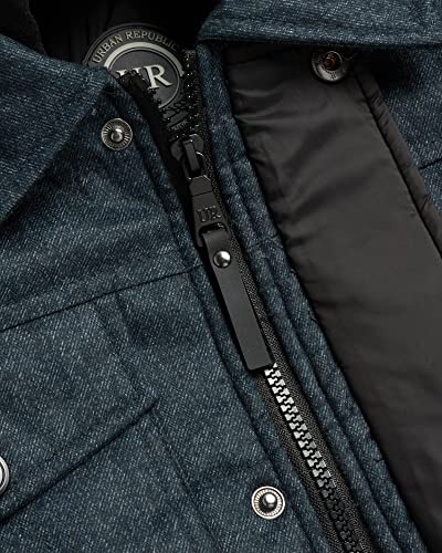 Image of URBAN REPUBLIC Boys' Winter Jacket - Insulated Quilted Wool Blend Puffer Pea Coat (4-20)