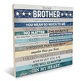 Brother Gifts to My Brother Wooden Sign Brother Quotes Wood Sign Plaque Keepsake Desk Sign Home Decor Gift for Birthday Christmas 6.2 X 6.2 Inches