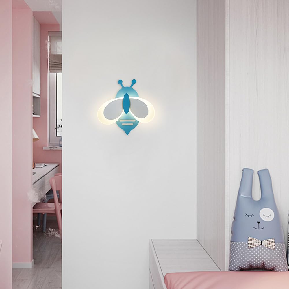 Kinkiet ścienny LED 8W do wnętrz, kinkiety akrylowe Creative Bee Oświetlenie ścienne, wystrój pokoju dziecięcego Lampka nocna Lampka ścienna 3 Regulowana temperatura barwowa Kinkiet do sypialni
