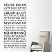 Produktbild WALPLUS Wand Aufkleber House Rules Zitat Abnehmbare selbstklebend Wandbild Kunst Abziehbilder Vinyl Home Dekoration DIY Living Schlafzimmer Décor Tapete Kinder Zimmer Geschenk, Schwarz