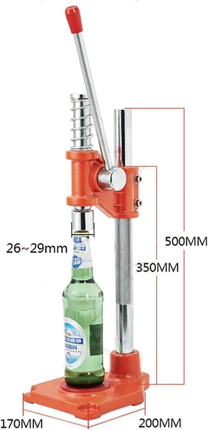 Counter Top Capper, Manual Beer Capping Machine,Maximum Height Adjustable 500mm, Suitable for 30mm Caps, for Perfume, Beer, Essential Oil