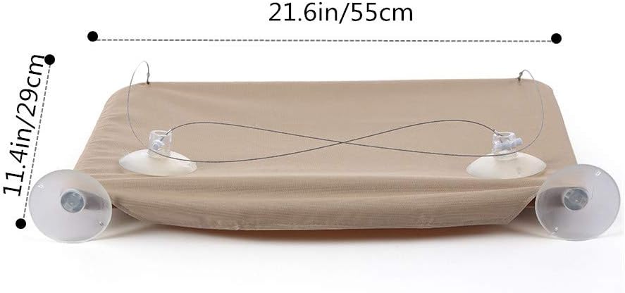 Cat Hammock Cats Resting Seat Safety Bed with Heavy Duty Suction Cups Holds All-Around 360° Suth Holds for Any Cat Size.11.426.40.9in
