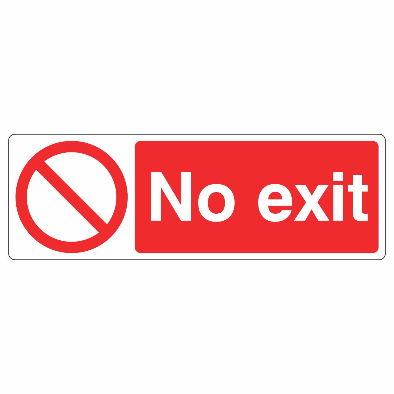 Lasting Impressions (Signs) Limited Red And Green 300Mmx100mm No Exit Sign Rigid Plastic