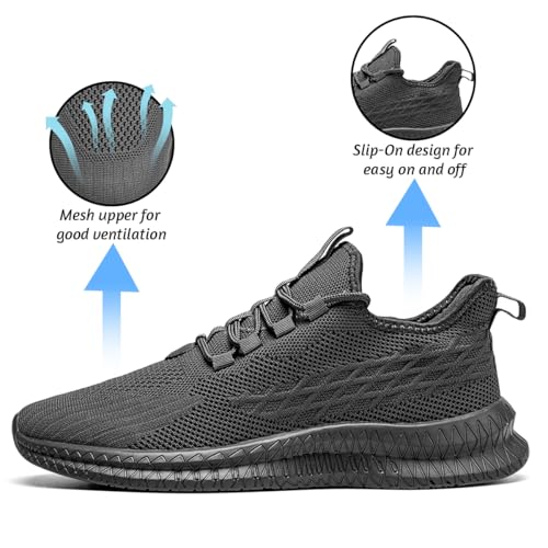 Image of DLWKIPV Running Shoes for Men Casual Slip on Tennis Walking Sneakers Lightweight Breathable Mesh Fashion Gym Athletic Sports Workout Non Slip Trainers