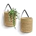 2 PACK JUTE Wiszący Kosz - 7,87"X 7" Małe Woven Paproć Wiszące Lina Kosz Kwiat Rośliny Ścienne Basket Decor Zestaw Boho liujiapeng55 (Color : Jute)