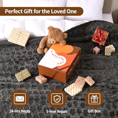 Image of Bearhug Heated Blanket Twin Size, 62 inchx84 inch Electric Blanket with 10 Heat Levels & 1-12H Adjustable Auto Off, Faux Fur and Sherpa Reversible Bed Warmer, ETL Certified, Machine Washable