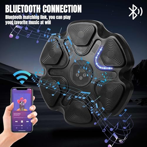 Machine à boxe musicale blanche intelligente avec connexion Bluetooth et 9 modes