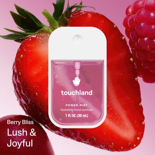 Image of Touchland Pink Pop Set Berry Bliss Hydrating Hand Sanitizer Spray & Case
