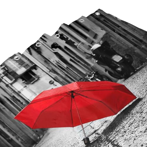Rideau de douche imperméable chic motif rouge pour hôtel et maison - 5