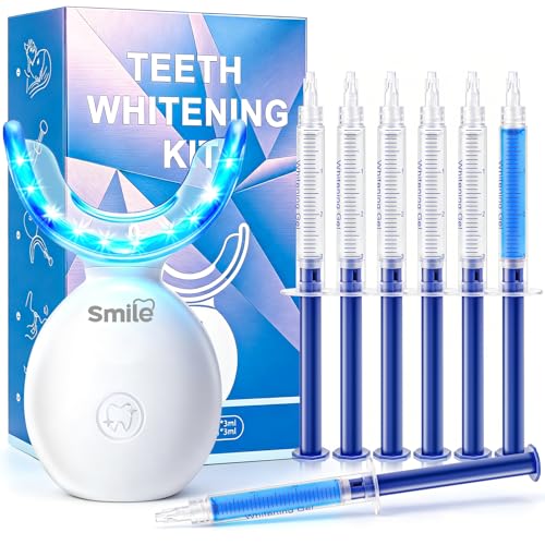 Teeth Whitening Kit with Whitening Gel and User Manual - 7 Pack - 5 Gels + 2 Gels Dé sensibilité - Anti-taches Café Thé Vin