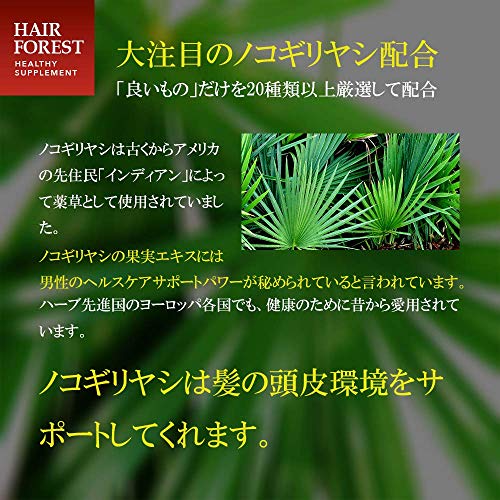最安値 Hair Forest ヘアーフォレスト ノコギリヤシ サプリメント 毛髪栄養補助食品 60粒 国内工場生産の価格比較