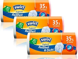 Swirl Odporne na rozdarcie i szczelne worki na śmieci, opakowanie zbiorcze 3 x 35 l/15 worków