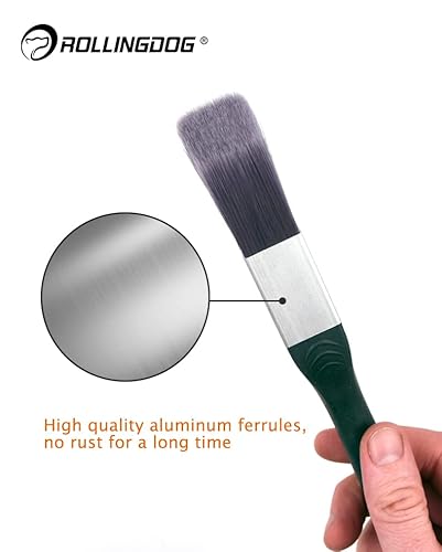 ROLLINGDOG Flachpinsel Malerpinsel Detailbürstenset Wandpinsel Set für präzise Malerarbeiten Detailmalerei Ecke Wand
