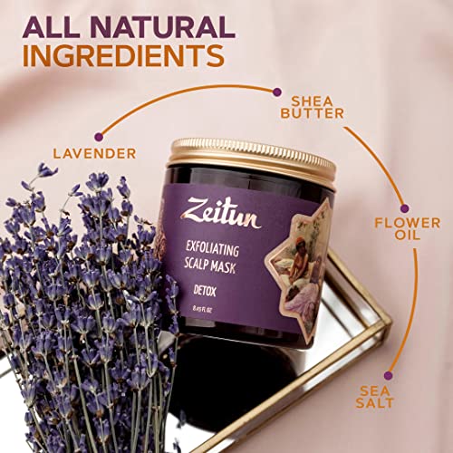 Hair Mask Itchy Scalp Exfoliating Treatment | Deep Conditioning Hair Treatment | Scalp Scrub For Dry & Damaged Hair | Hair Growth & Repair Anti Hair Loss | Dead Sea Salt, Lavender, Shea Butter #TOP4