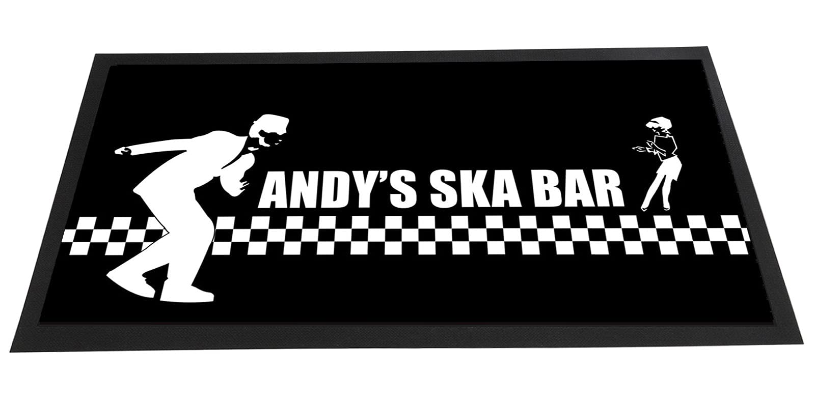 Personalised Black Ska Bar, home bar Runner beer mat Bar accessories