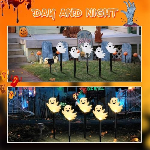 Luces de estaca de Halloween: decoración solar impermeable para evitar cables en el jardín 7