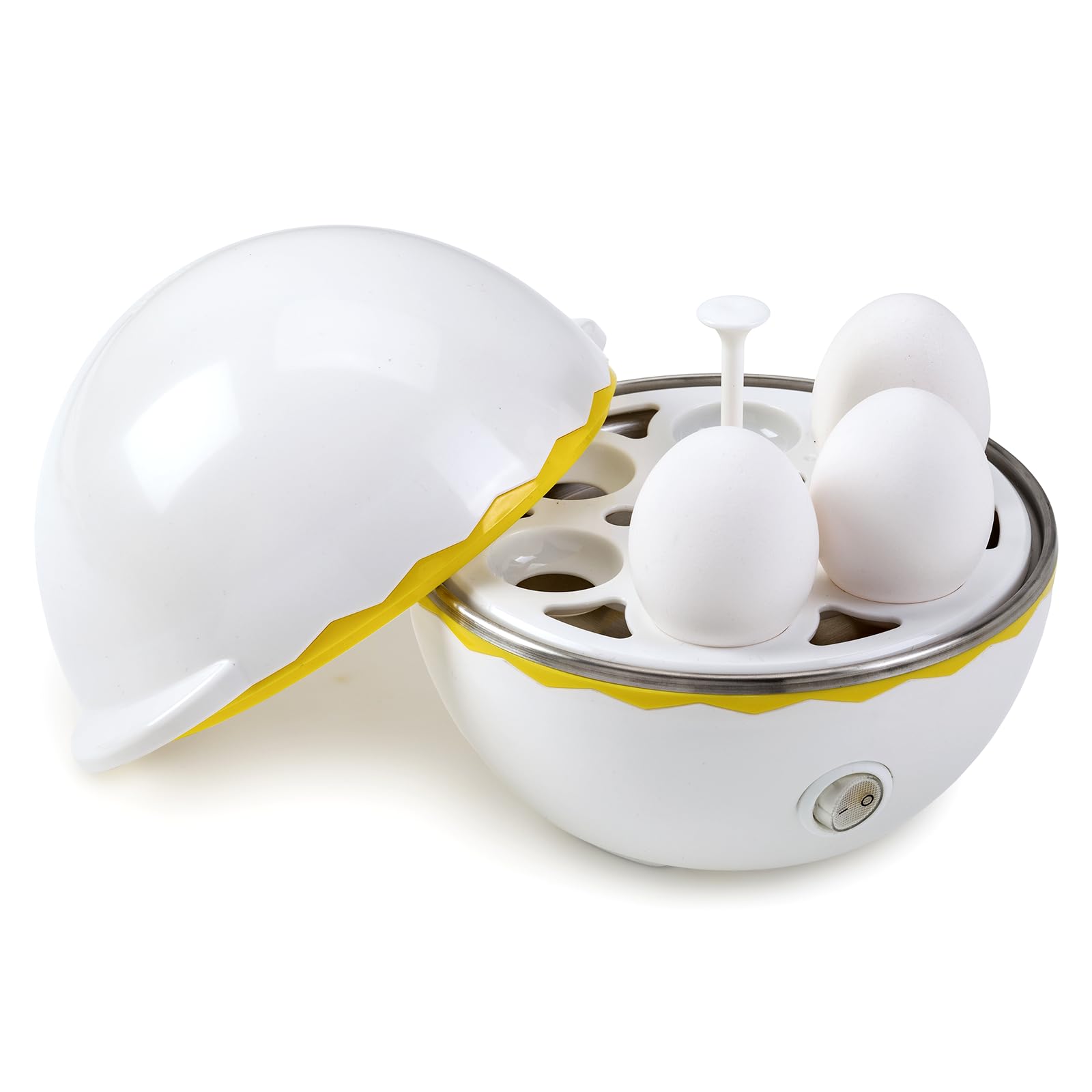 Urbinz Electric Egg Boiler – Fun Egg Shape – Cooks Eggs to Desired Firmness – Easy to Clean – Great for Families, Kids, Dorms, Apartments, RVs – Gift for Holidays, Birthdays, Weddings
