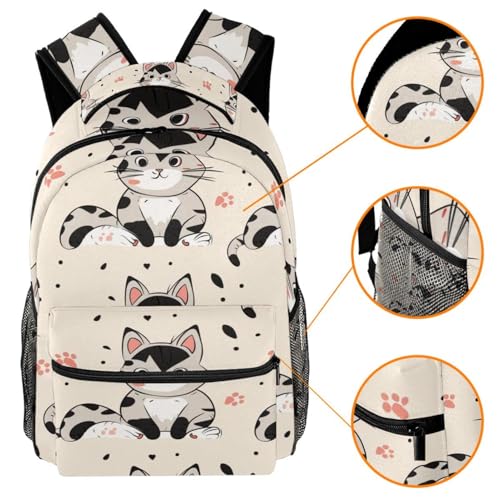 Sac à dos de voyage avec porte-bouteille chat calicot enfant - 3