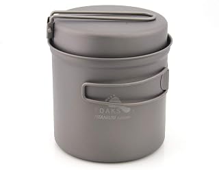 TOAKS Cookware Set Ultralight Titanium Pot Frying Pan Outdoor Camping Titanium Bowl Titanium Cup Picnic 1100ml, 1300ml, 1350ml, 1600ml (1100ml)