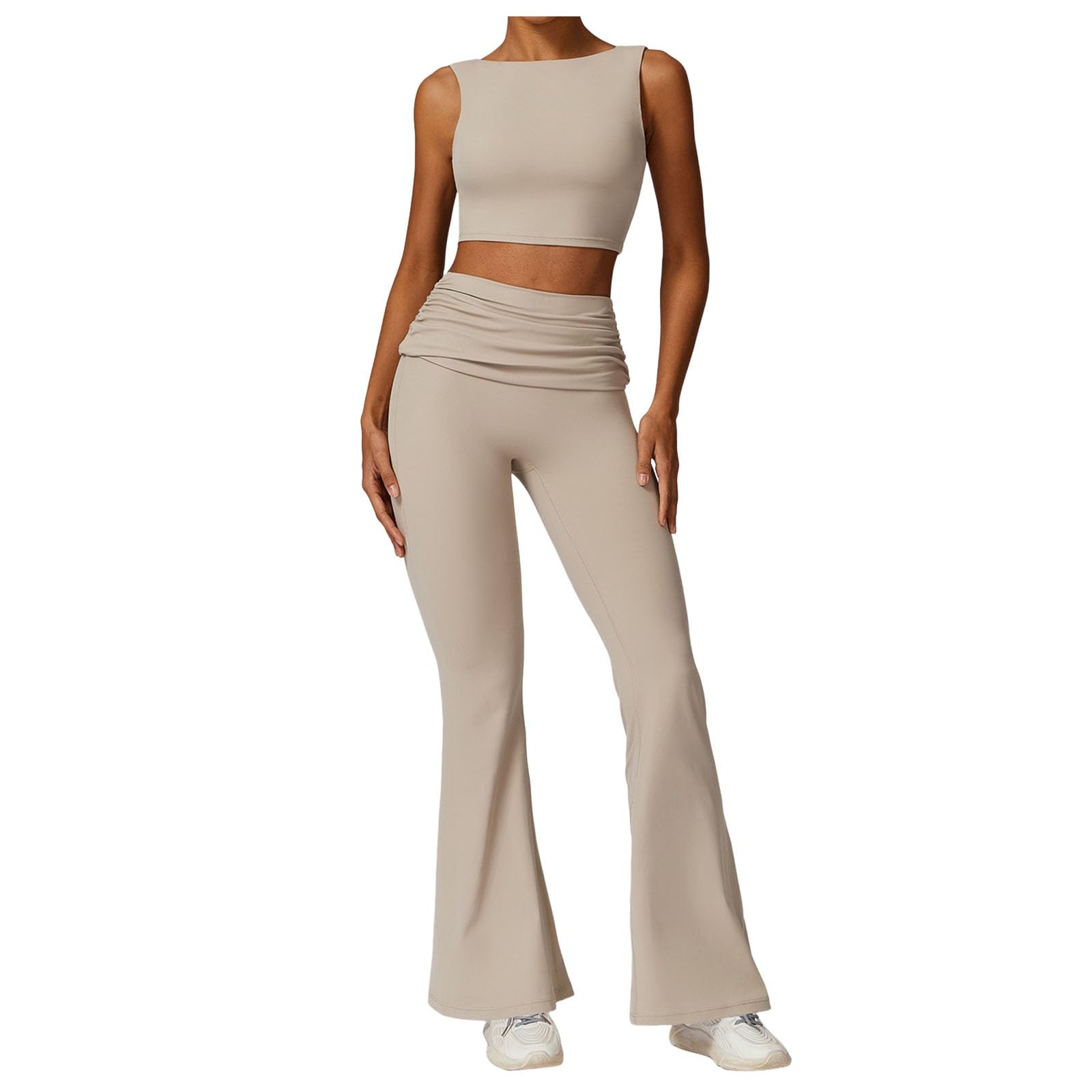 Survêtement pour femme - Baggy - Grandes tailles - Deux pièces - Long - Élégant - Pour l'été - Survêtement de loisirs - Yoga - Taille courte - Pour la maison - Tenue de loisirs - 2 pièces