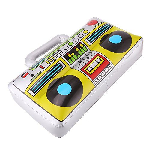 Decora 16 inch Novelty Inflatable Boombox for 80s 90s Party Decoration, Silver, Pack of 2 - Thumbnail 6