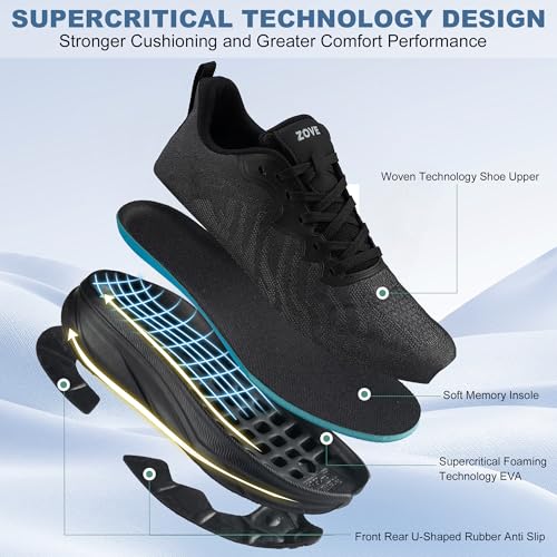 Image of ZOVE Wide Toe Box Shoes Women Extra Wide Width Sneakers Ultra Light Road Running Shoes Non-Slip Tennis Sneakers Breathable Walking Athletic