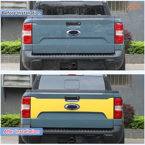 Image of Aunginsy Trunk Tailgate Panel Decal Sticker Wrap Compatible with Ford Maverick 2022-2025 Pickup Trunk Tailgate Door Panel Yellow Graphics Precut Vinyl Decal Decorative Sticker Protection Accessories