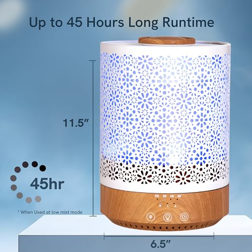 BlueHills 2500 ML Humidifier with Essential Oil Diffuser Combo Aroma Home Décor Design for Large Bed Bath Kids Baby Living Rooms Big Capacity LED Lights Scent Ultrasonic Cool Mist Wood Grain F006 by BlueHills - Image 4