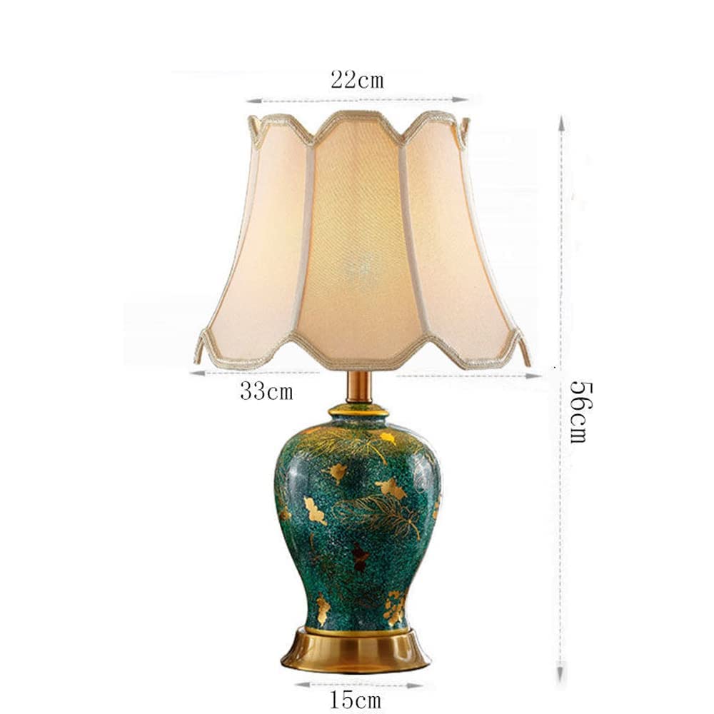 Lampka nocna Vintage lampy biurkowe ceramiczna lampa stołowa z podstawą E26 ceramiczna lampka do czytania klosz w kształcie dzwonka lampka nocna
