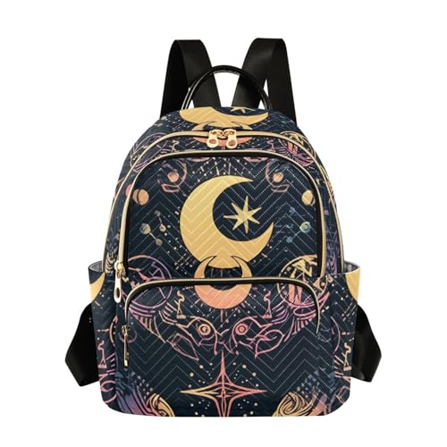 Image of ALAZA Moon Stars Alchemy Witch Small Backpack Purse for Women Travel Bag Fashion Daypack Back Pack Shoulder Bag