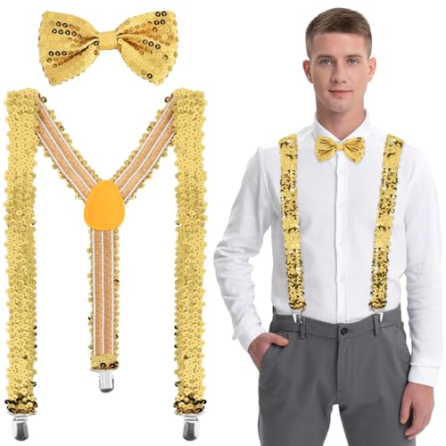 LQTSLFM Set di Bretelle con Paillette Glitzer - 2 Pezzi di...