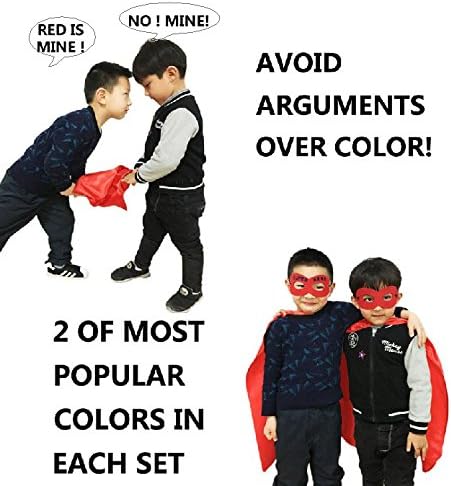 Miniatura 7 de ADJOY Capas y máscaras de superhéroe 24 juegos para niños con calcomanías de superhéroe capas de fiesta de cumpleaños temáticas de superhéroes