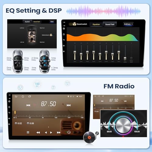 Leadfan Rádio de carro com CarPlay sem fio e Android Auto para Ford Fiesta 2009-2014 estéreo, tela s
