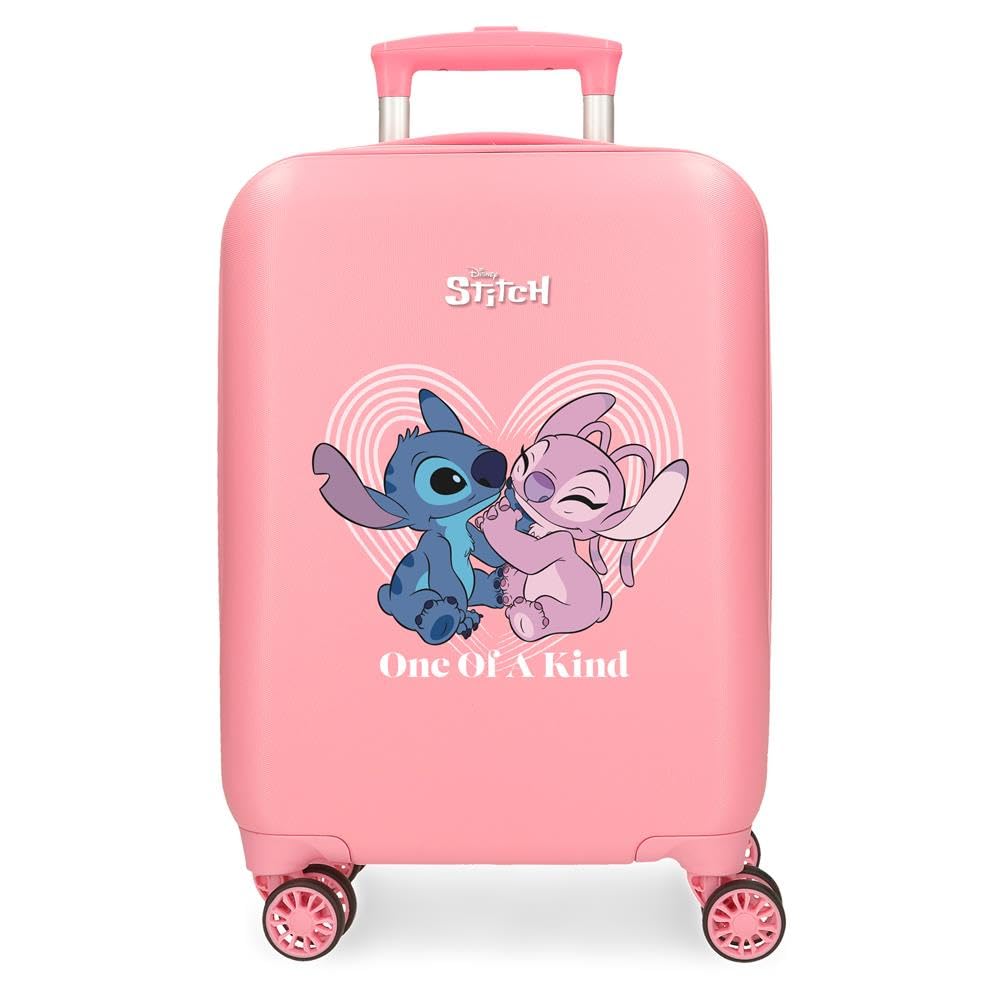 Disney Stitch One of A Kind Luggage - Bagaglio per ragazzi, bagaglio a mano unico nel suo genere con lucchetto a combinazione laterale e 4 ruote, realizzato in ABS, un materiale rigido e leggero.
