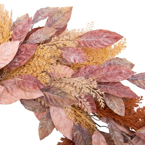 Vgia 18 Inch Fall Wreath Autumn Door Wreath For Fall Decor Grain Wreath For Fall Decorations Wheat Ears Wreath With Artificial Fall Leaves For Harvest Home Festival Decor thumb #2