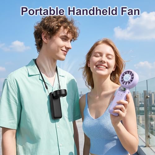 Husdensky Portable Fan Handheld with Ice Cooling Rechargeable 5 5m s Speed - image 3