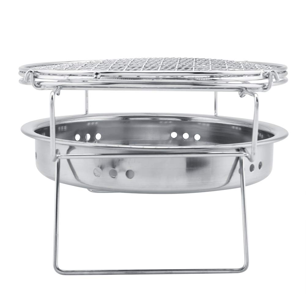 Przenośny grill ze stali nierdzewnej okrągła kuchenka kempingowa do gotowania na świeżym powietrzu / patio / nic mini składany grill z torbą do przenoszenia dla łatwej podróży